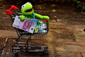 kermit, shopping venture, shopping, frog, fun, stuffed animal, toy, purchasing, money, cheap, special offers, cheap, cheap, cheap, cheap, cheap